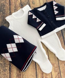 Saída Maternidade Brenno Marinho e Branca (Kit 3 Peças)