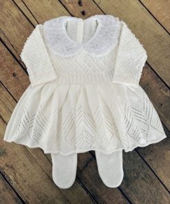 Vestido Luxo Pérola Branco (Kit 2 Peças)