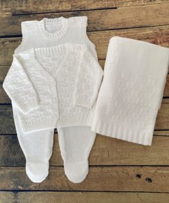 Saída Maternidade Thiago Branca (Kit 3 Peças)