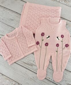 Saída Maternidade Aurora Rosa (Kit 3 Peças)